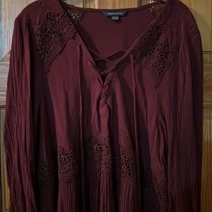 American eagle blouse burgundy size XXL